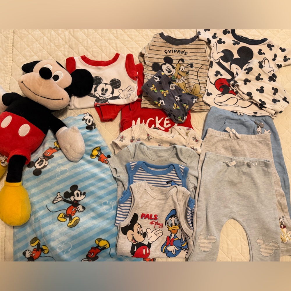 Disney Mickey Mouse Baby Apparel Set in Blue and Red